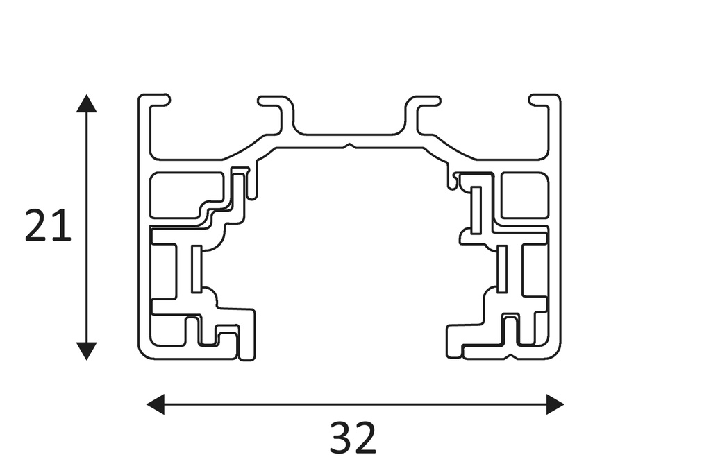 INDIGO - TRACK UNO 230V 10A, L:200CM WIT