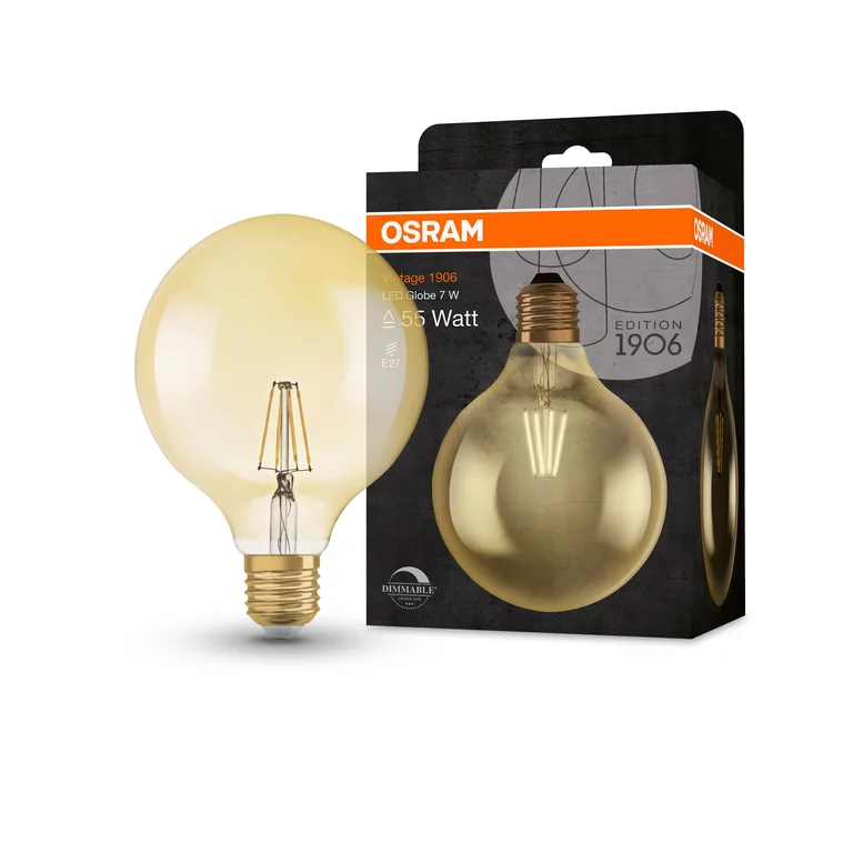 OSRAM - Vintage 1906 LED CLASSIC Globe Dimmable 6.5W 824 Gold