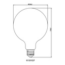 Specificaties Noxion Pro Classic LED E27 Globe Filament Amber 125mm 8W 710lm - 822 Zeer Warm Wit | Dimbaar - Vervangt 60W