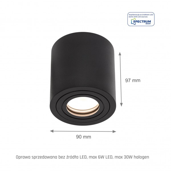 CHLOE GU10 IP65 ROUND BLACK