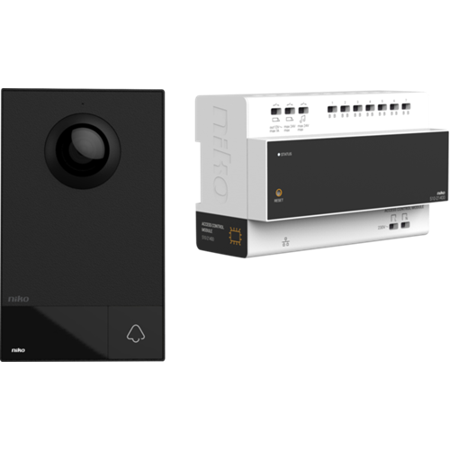 [510-01001] VIDEOKIT, 2-DRAADS, MET CONTROLLER EN BUITENPOST, VOOR OPBOUW, 1 BELDRUKKNOP