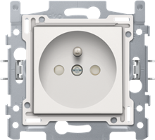 SOKKEL VOOR STOPCONTACT MET PENAARDE EN BESCHERMINGSAFSLUITERS, INBOUWDIEPTE 28,5 MM, 16 A/250 VAC, SCHROEFKLEMMEN